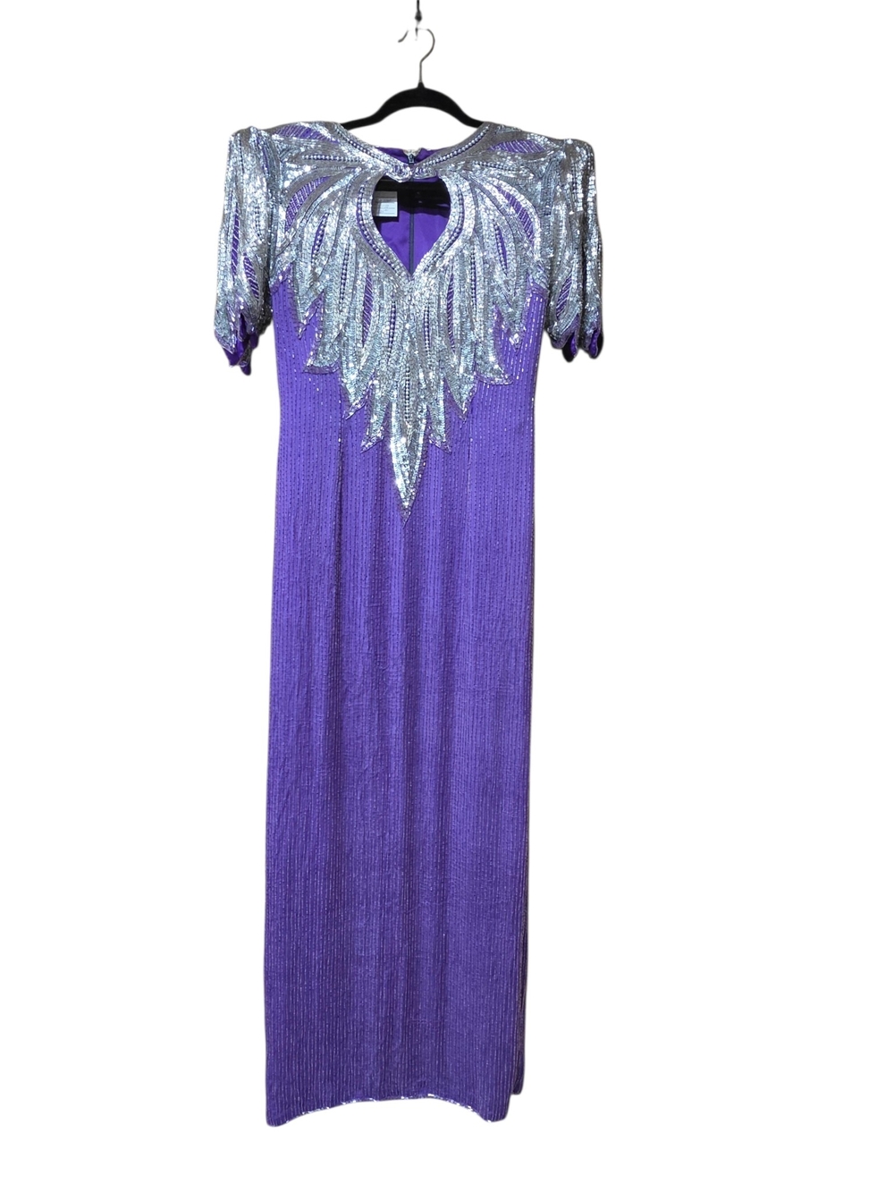 Vintage Sequins Originals Purple Beaded Sequin Gown Formal Dress Size 8-10